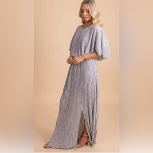 Chic Silver Maxi Dress